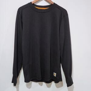 Carharrt Mens Black Baseforce Cold Weather Crewneck Top Size Large Workwear